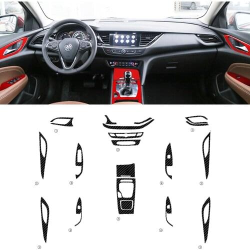 Full Set Interior Matte Carbon Fiber Center Console Durable Wrap Protector Vinyl Decoration Sticker For Buick Regal 2017-2019