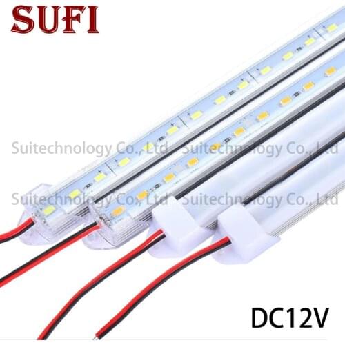 4PCS LED Bar Lights DC12V SMD5730 Hard Rigid LED Strip 20cm 30cm 40cm 50cm 60cm LED Bar Light with U Aluminium shell +pc cover
