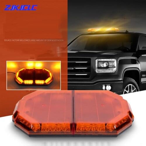 12V/24V Car Short Roof Warning Light Traffic Security Flashing 13 Strobe Mode Police Emergency Alarm Lamp with Magnetic Ceiling