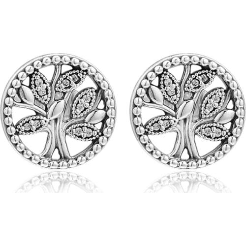 New Fashion Stud Earrings 2021 Trend for Women Trees of Life 925 original Sterling Silver Jewelry Organizer Free Shipping Серьги