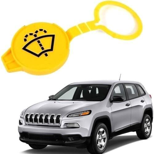 Yellow ABS Car Windshield Washer Fluid Reservoir Cap Cover For 2014 2015 2016 Jeep Cherokee 2.4L 3.2L 68225063AA