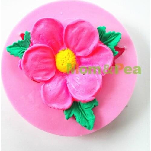Mom&Pea 0765 Free Shipping Flower Shaped Silicone Mold Cake Decoration Fondant Cake 3D Mold Food Grade