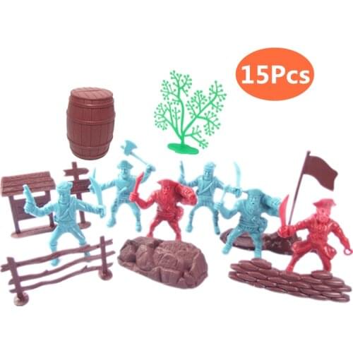 15PCS Military Pirate Soldier Plastic Toys for Children Kids Boys Model Boys Toy Playset Soliders Game Christmas Birthday Gift