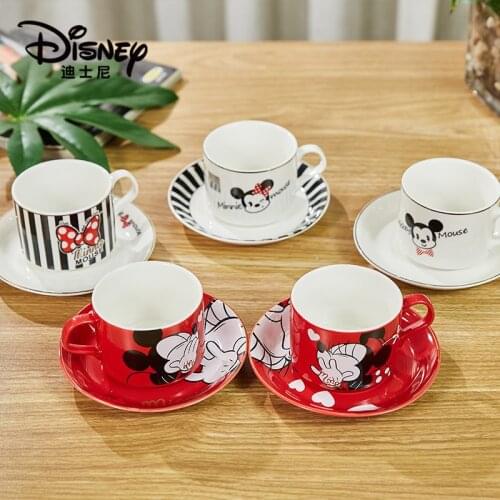 150ml Disney Minnie Mickey Cartoon Water Cup Coffee Milk Tea Breakfast Ceramic Mug Home Office Collection Cups Festival Gifts