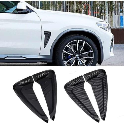 2pcs Universal Sport GT Black Side Fender Air Flow Vent Decor Cover Trim