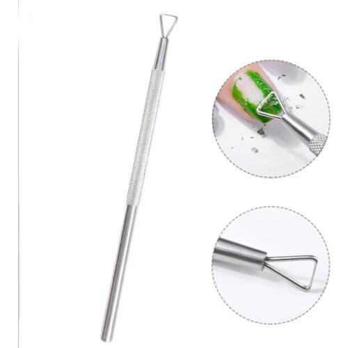 2PCS Stainless Steel Cuticle Remover Double Sided Finger Dead Skin Push Nail Tool