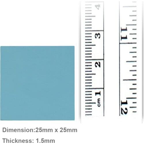 2pcs/lot 3M Premium 25mm*25mm*1.5mm GPU CPU VGA BGA Bridge Chips Heatsink Thermal Conductive Silicone Pad w/ 3M 467 MP Adhesive