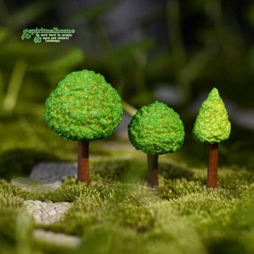 3pcs/lot Simulation Green Treen Model Of Micro Landscape Tree Moss Doll Ornaments Succulents Accessories Decorative Materials