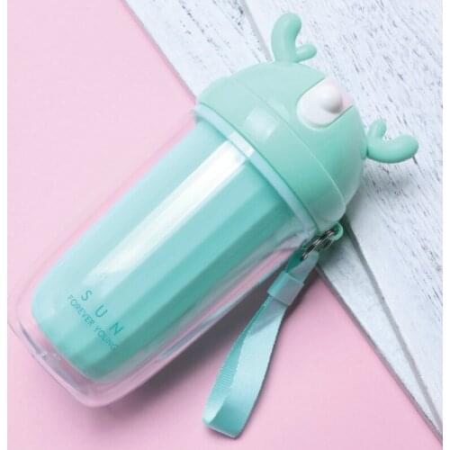 330ml Double-walledIce PlasticIced Tumbler Cold Drink Travel Mug Coffee Juice Tea Cup With Straw Reusable Smoothie Eco-Friendly