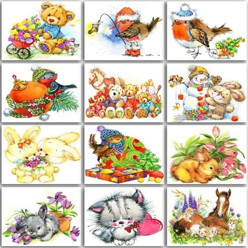 5D DIY Diamond Painting art animals Teddy bear bird rabbit Full Square&Round Diamond mosaic embroidery Cross stitch home decor