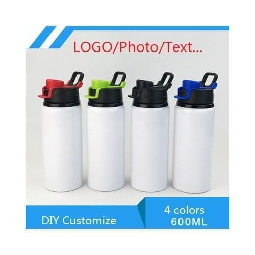 600ML Bottle 4 colors DIY customized colorful print LOGO photo for Travel Sport Easy take Aluminium Portable MAZWEI