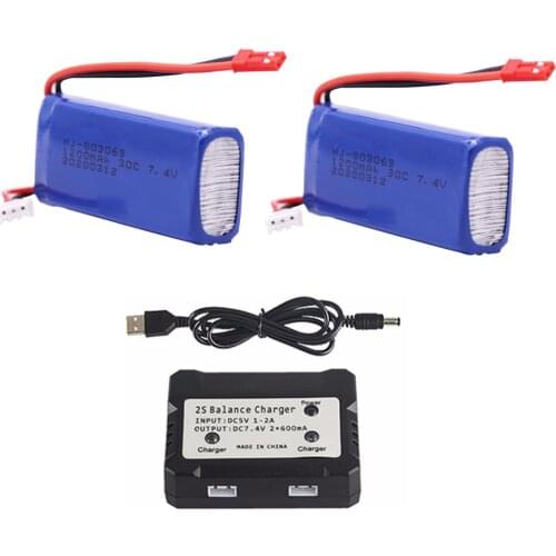 803063 2S 7.4V 1200mAh battery and balance charger for Yizhan Tarantula X6 H16 WLtoys Quadcopter Drone V666 V262 V323 Helicopter