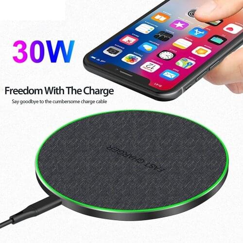 30W Wireless Charger for iPhone 12 Pro Mini 11 XS Max X XR 8 Plus 20W 15W Qi Fast Charging Pad For Samsung Note 20 10 S20 S10 S9
