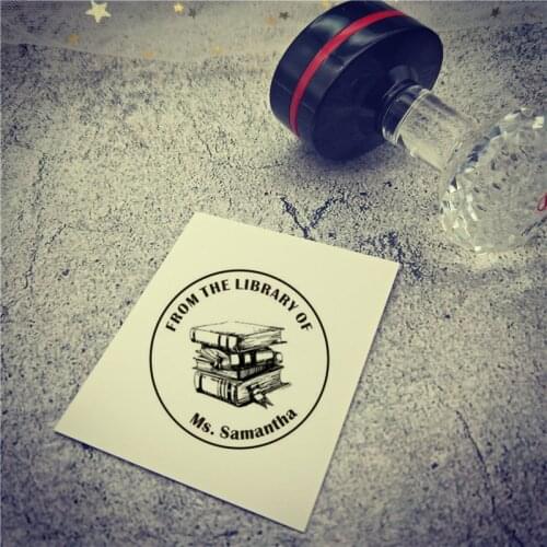 Library Stamp personalized custom name stamp self inking From the Library Of , This Book Belongs To, Back to School- 40mm