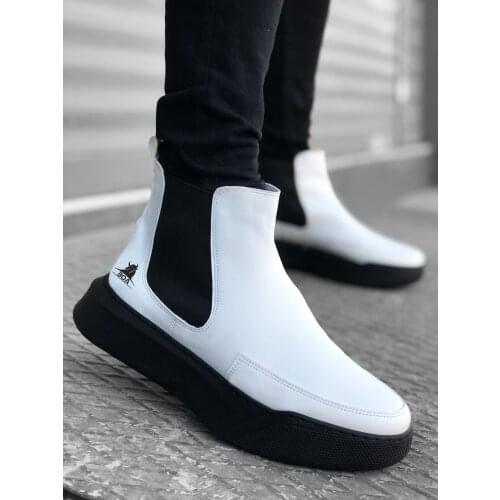 BA0150 Step-in Band Men High Base White Black Base Sports Boots
