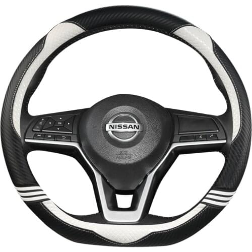 D Shape Steering Wheel Cover PU Leather for Nissan Rogue /Rogue Sport 2016 2017 2018 2019 2020 X-Trail 2017-2020 Car Styling