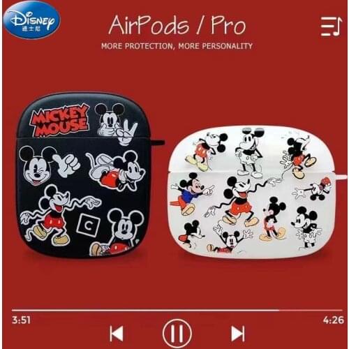 Funny Disney Mickey Mouse Minnie Case For Apple Airpods 1/2 Earphone Case Headphones Cases Protective For Airpods pro Cover