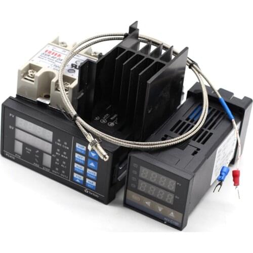 REX-C100 SSR Digital PID Temperature Controller Thermostat + Max.40A SSR + K Probe + Heat Sink + PC410 Rs232