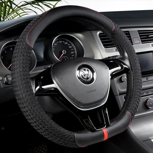 D Shape Car Steering Wheel Cover PU Leather For Nissan Qashqai J11 Nissan X-trail T32 Golf 7 Tiguan 2019 2020 Kia Optima K5 2021