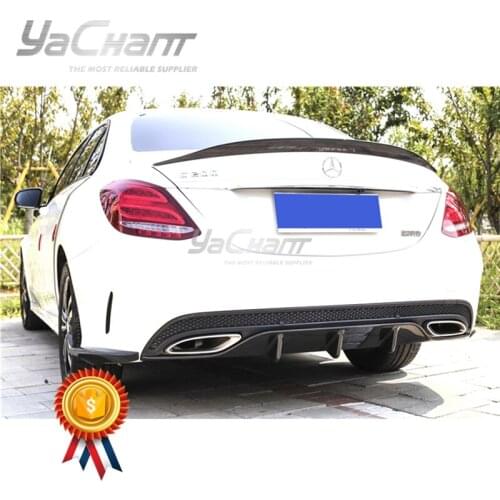 Dry Carbon Fiber Rear Bumper Lip Fit For 2015-2018 MB W205 C Class YC DESIGN Style Rear Diffuser