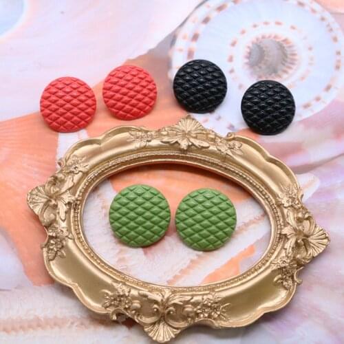 Round Earrings Stud Spray Paint Simple Retro Texture 3 Colour Mordern Female Classic Wholesale Jewelry