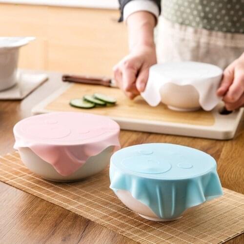 Reusable Silicone Plastic Wrap Washable Tableware Cover Microwave Oven Refrigerator Bowl Seal Kitchen Fresh Food Storage Tool