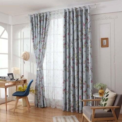 Fashion Style Floral Blackout Curtains for Living Room Bedroom Beautiful Printed Window Drapes Custom Made