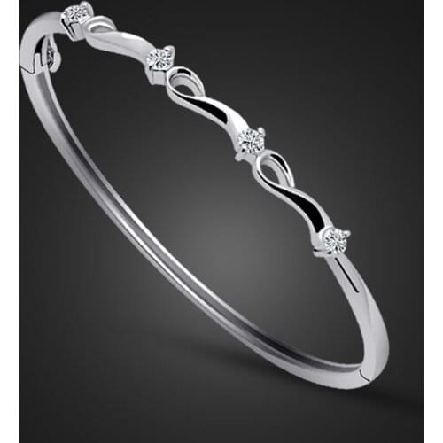 Fashion shining zircon bracelet 100% 925 Sterling silver Beautiful flower bracelet OL style Woman Fine Jewelry birthday present