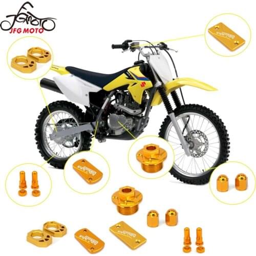 Motorcycle CNC Axle Block Brake Clutch Pump Fluid Reservoir Cover Set For SUZUKI RMZ250 07-19 RMZ450 2005-2019 RMX450Z 2010-2017
