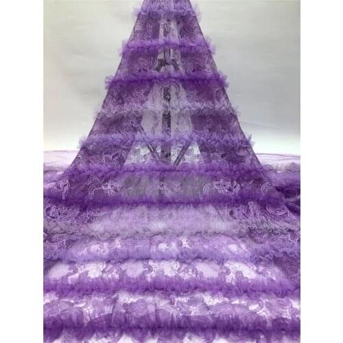 Soft Material 8JRB-120403 Nigerian Lace Fabric Top Sale Fashion Embroidery Tulle French for Wedding or Party Show Dress