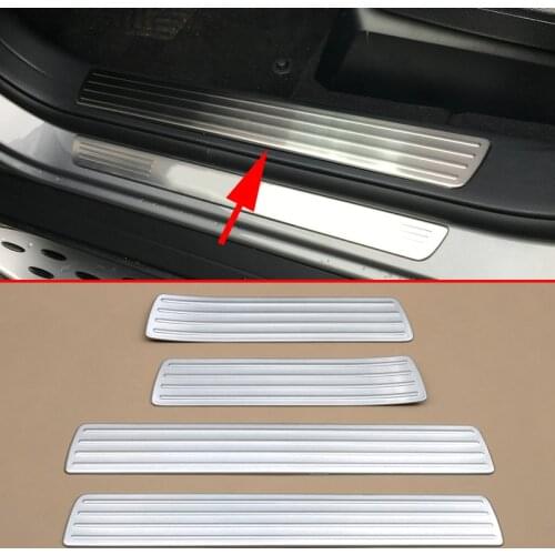 Stainless Steel Inside Door Sill Scuff Plate Trim For Mercedes-Benz GLE Wagon W166 2016 2017 2018 2019 Parts 4PCS