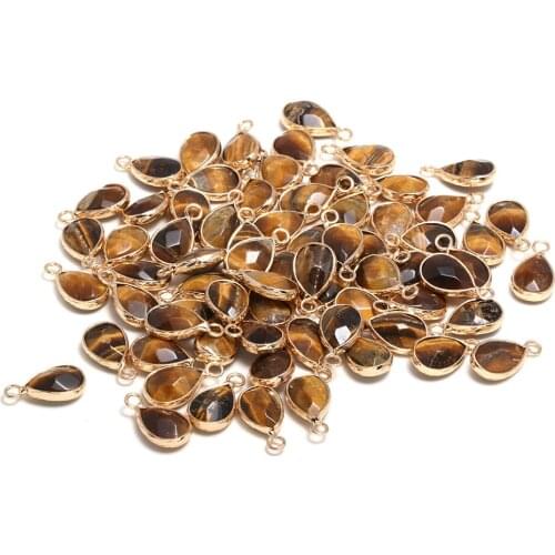 Natural Semi Precious Stone Pendant Drop For Jewelry Making DIY Necklace Bracelets 10x14mm