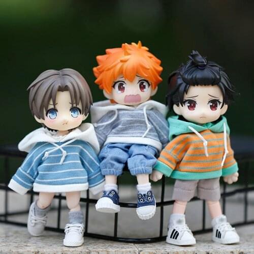 Candy Colors BJD Doll Clothes stripe Sport Sweater Shirt for GCS,ob11,Molly,obitsu11 1/12bjd Doll Clothing Accessories for dolls