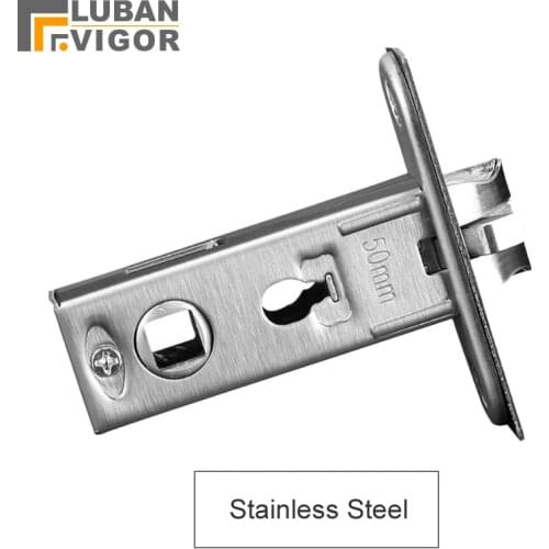 Stainless steel Single tongue lock body,Three-bolt bolt, silent, margin 35/40/45/50mm ,for Bathroom door,Not rusty and durable