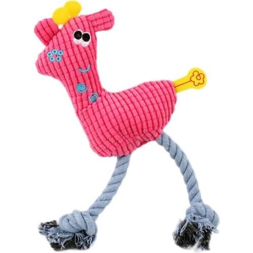 New Dog And Cat Bite-resistant Plush Pet Toy Molar Vocal Deer Vent Supplies Yellow 24*9.5*4