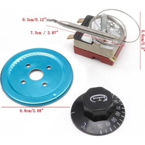 250V 16A Temperature Controller 30-110 Celsius Thermostat Knob Capillary Switch A0NC