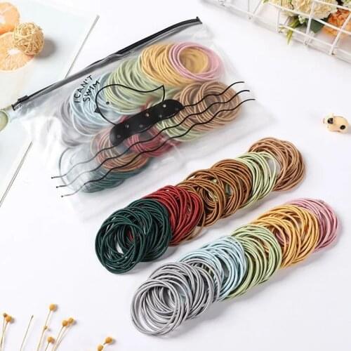 1/30/100PCS Korean Colorful Scrunchie Polyester Elastic Hair Bands Women Ponytail Rubber Bands Girls Headband Hair Accessories