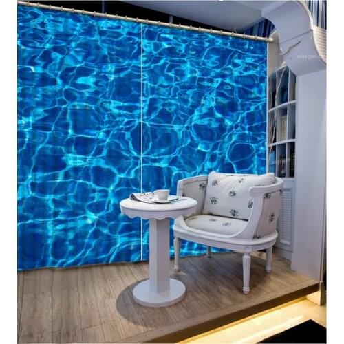 Luxury Living Room Curtains 3D Curtains For The Bedroom Kitchen Modern Window blue curtains