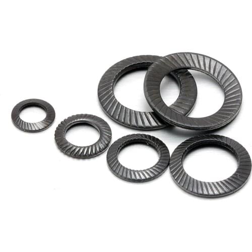 M3-M36 Steel Ribbed Locking Washer Spacers Anti-skid Washers Gaskets with Double-sided Ridges Fastener Ring For Screw Bolt