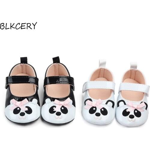 Brand New Fashion Newborn Baby Girl Shoes with Bows Princess Shoes Cartoon First Walkers Soft Sole Crib PU Leather Flats Shoes