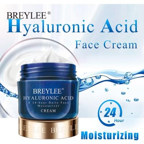 BREYLEE Hyaluronic Acid Moisturizing Face Cream Anti Aging Shrink Pores Restore Skin Elasticity Intense Hydrating Dry Skin Care