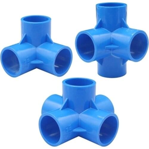 Inner Dia. 20mm/25mm/32mm Garden Water Connectors Soild Tee Four Five Way Joint PVC Watering Tube Adapters DIY Tool