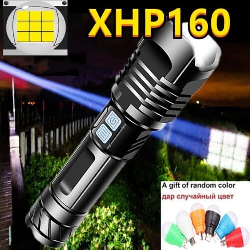 High Powerful Flashlight XHP160 Nine Core Torch XHP50.2 Usb Rechargeable Tactical Flashlight 6000mah Self Defense edc 8000lms