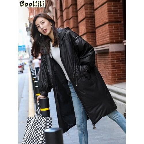 Boollili Real Leather Jacket Genuine Sheepskin Coat Women Clothes 2020 Hooded White Duck Down Coat Winter Coat Women