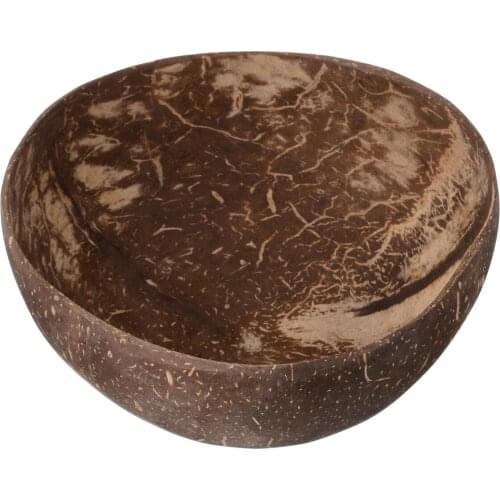 1Pcs Natural Coconut Shell Bowl Kitchen Tableware Fruit Salad Noodle Rice Food Container Reusable Storage Handicraft Decoration