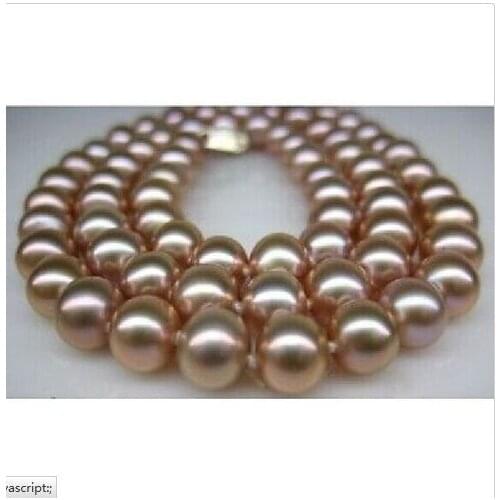 12-14mm freshwater round lavender pearl necklace 38inch 925silver