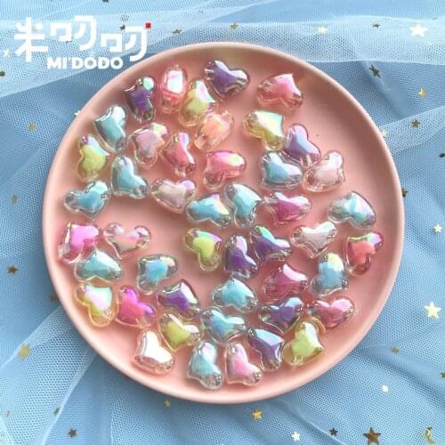 24 pcs Heart Gems Crystal Acrylic Gemstone Nail Art Sequins Garment for Scrapbooking Decoration With Hole