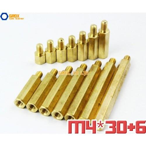 25 Pieces Brass M4 x 30 + 6mm PCB Female to Male Motherboard Standoff Hex Spacer