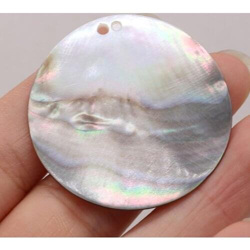 3 Pcs Natural Round Black Mother-of-pearl Shell Pendant Loose Beads DIY Retro Charm Necklace Earrings Jewelry Accessories Making