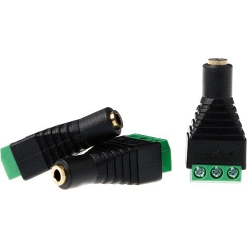 3 Pcs Video AV Balun 3.5mm Stereo Female to AV 3 Screw Terminal Connector Block Plug